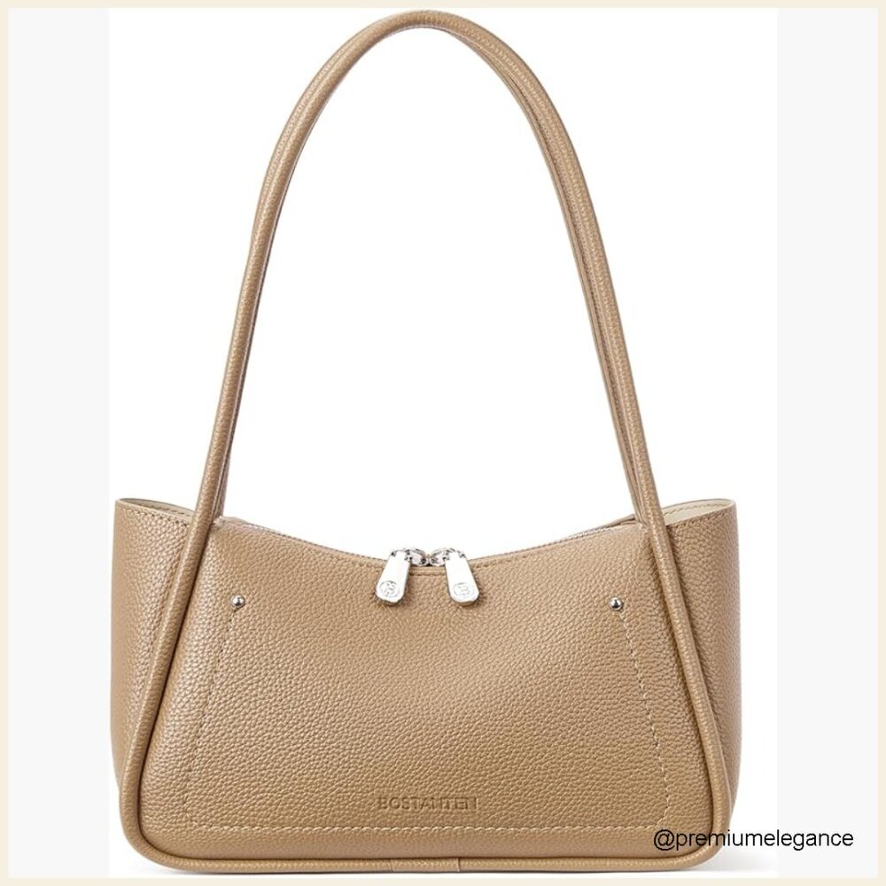 Small Vegan Leather Hobo Shoulder Bag, 10x6 Inches, Zipper Closure